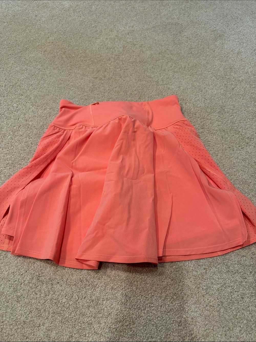 Women's Coral Tennis Skirt with Pleated Design